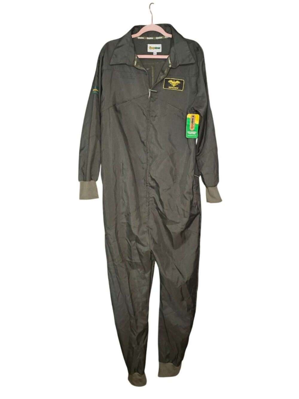 Tipsy Elves Jet Pilot Squadron Costume Jumpsuit Army Green Flight Suit Large NWT